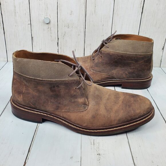 Cole Haan Other - Cole Haan Men's Chukka Boots Welt Brown Leather Lace Up Size 9 Ankle Shoes GUC